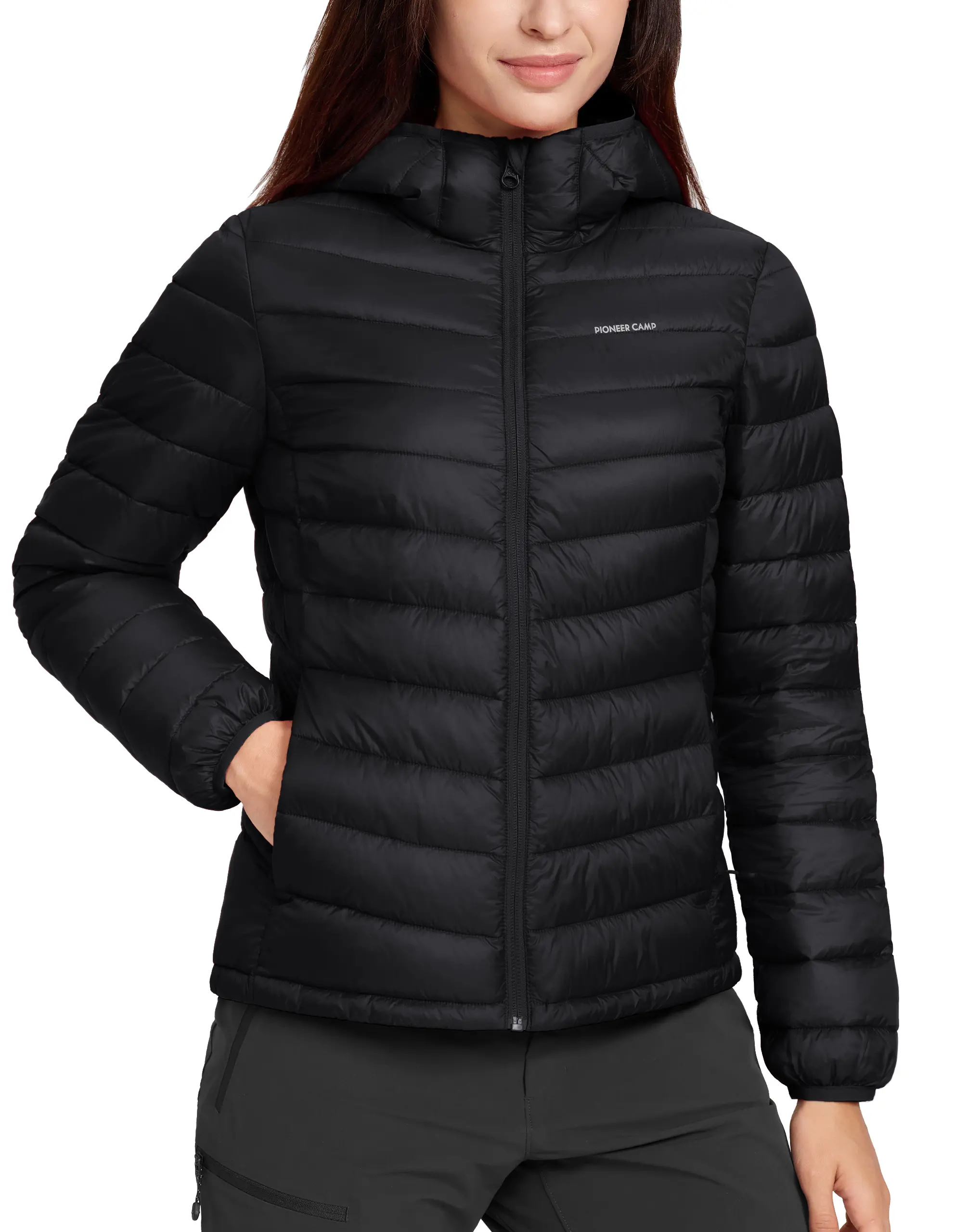 Pioneer Camp Women's Packable Puffer Jacket Winter Light Weight Water-Repellent Quilted Coat with Hood Womenswear Womenswear Tops Womenswear