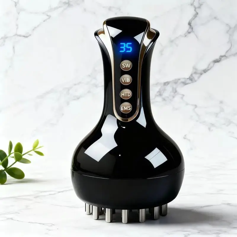 Electric Muscle Massage Gun - USB Rechargeable Vibratory Massager, Portable Deep Tissue Body Tool with USB Port for Pain Relief, Home Gym Recovery, Husband’s Single Unit Father’s Day Gift (Black), Waist/Back/Legs, Perfect Gift For Dad/Husband