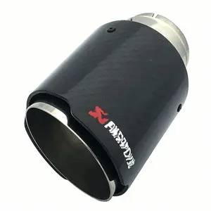 For universal exhaust pipe tailpipe cover, single-outlet muffler bumper trim cover, 54-101 straight edge smooth finish, car modification carbon fiber tailpipe.