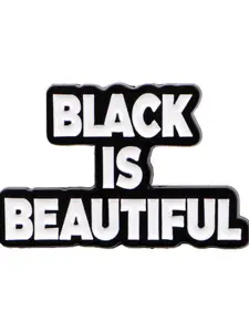 "Black is beautiful" Unisex Zinc Alloy Brooch Pin, Casual Fashion Accessory Jewelry, Perfect Gift for Friends and Colleagues, All Seasons Wear