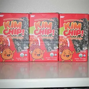 KIMCHIP (30-Pack) Spicy Kimchi Salsa Seaweed Snack – organic, vegan, gluten-free, low-calorie nori chips