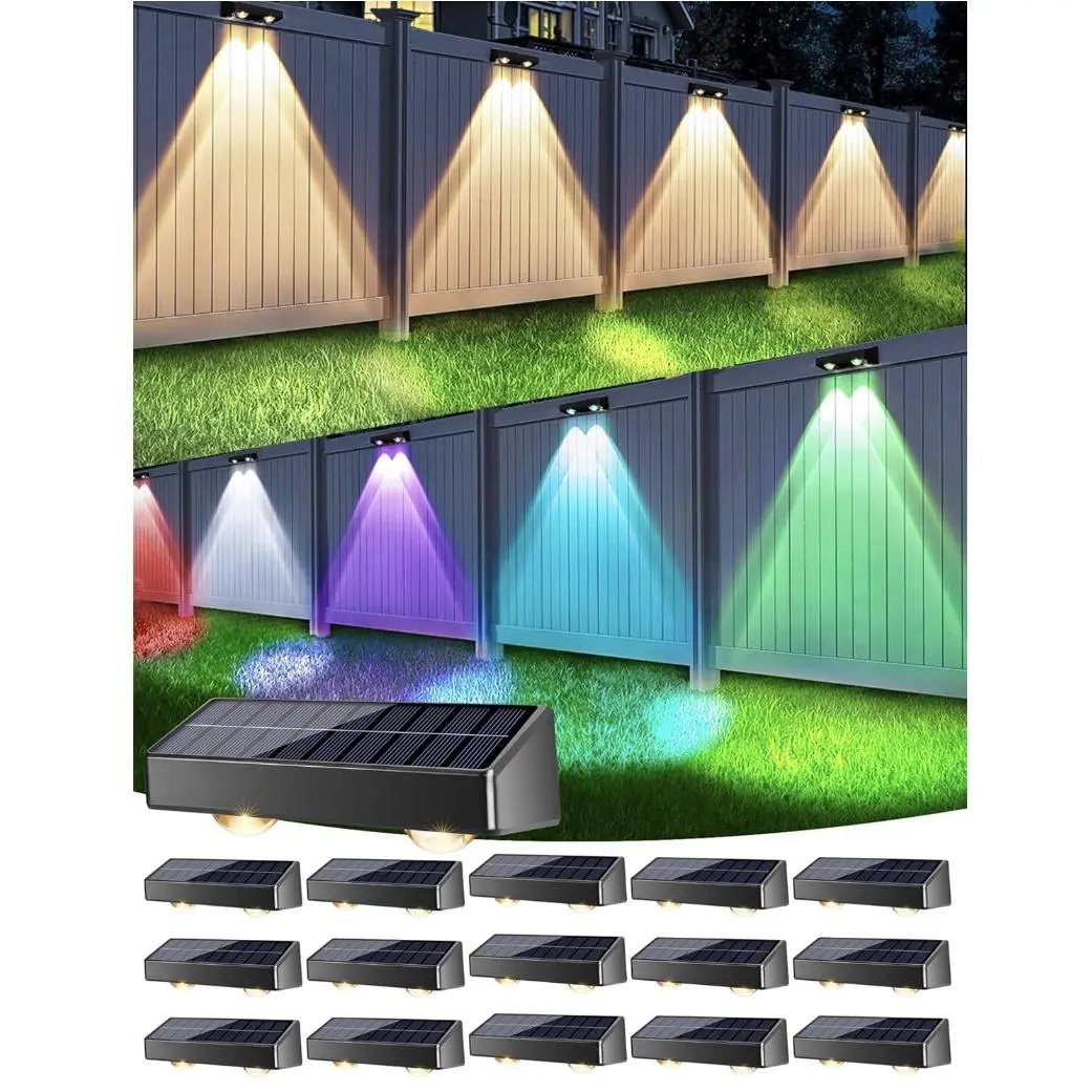Brizled Solar Fence Lights，pool fountain light 8/16 Pack , Stunning IP65 Waterproof,pool fountain light (Warm/Cool White & RGB) - Perfect for Walls, Garden, Patio, Yard, Deck, Pool Area - Ideal for Spring & Summer Decor, Outdoor Lighting, Solar Outside Li