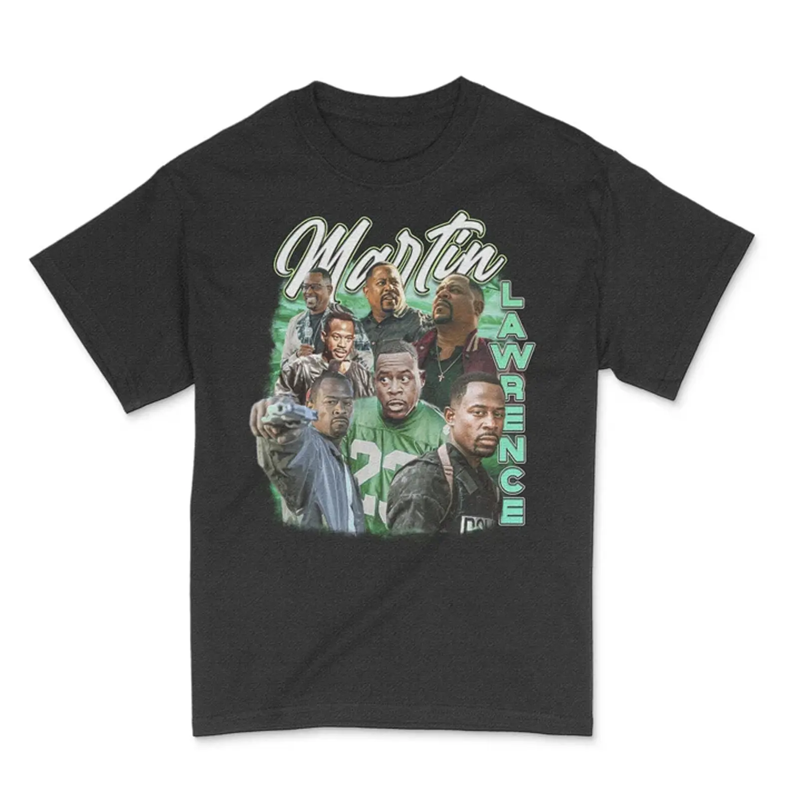 Vintage Bootleg Martin Lawrence T-Shirt, Unisex Graphic Print Cotton Tee with Round Neck and Short Sleeves for Casual Menswear