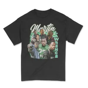 Men's Crew Neck Graphic Cotton Print Short-Sleeve Basic T-Shirt - Unisex Vintage Martin Lawrence Bootleg Fitted All-Seasons Streetwear Top, Style AA57, 5XL Casual Menswear