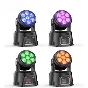 4Pcs 105W Moving Head Stage Lights 7X15W RGBW LED Beam Spotlights DMX512 DJ Lights For Disco Wedding Party Dance Club KTV