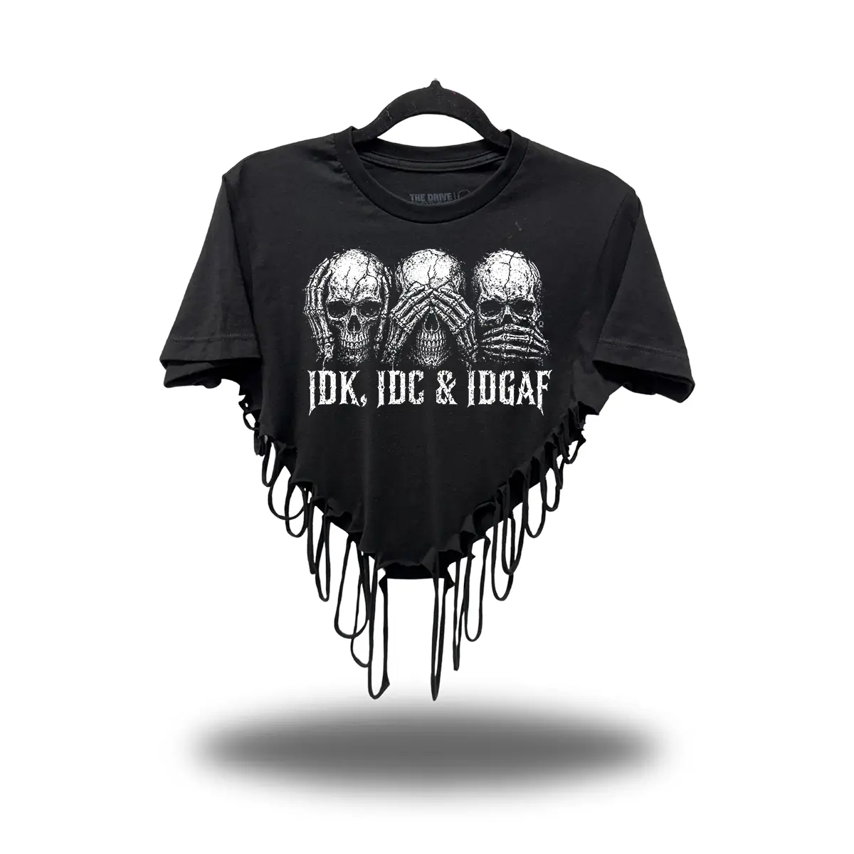 Women's IDC Road Rash Heart Crop T-Shirt, Streetwear, Casual Fitted Round Neck Top