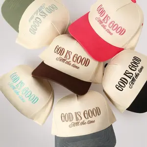 God is Good All Time Hat - Two Tone Vintage Baseball Cap Embroidered Christian Trucker Hat for Faithful Wear Best Gift Given To Christian Believers.Trendy baseball cap