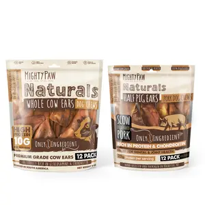 Mighty Paw Natural Ear Chews Bundle - 100% Natural Grass-Fed Cow Ears & Half Pig Ears for Dogs, Dental & Joint Support, Grain-Free Long Lasting Treats - High Protein Dental Treats for All Dog Sizes