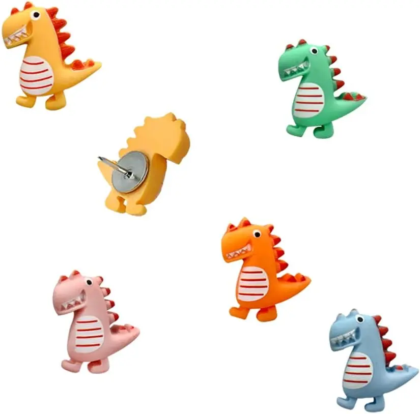 30 Pcs Plastic Cute Dinosaur Decorative Push Pins - Multi-Functional Thumbtacks for Cork Boards, Photos, Memos, Notes, Drawings - Office Sewing Tool Accessories, Perfect Gifts for Friends, Teachers, Paintings, Regardless Of Age