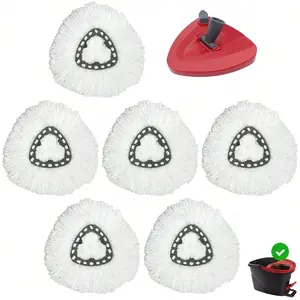 4/6 PACKS Spin Mop Refills With Base, Perfect For O-Cedar Easywring 1 Tank System, 100% Microfiber, Replacement Mop Heads Cleaning Supplies, Household Floor Cleaning