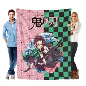 Anime Demon Slayer Blanket - Mitsuri & Shinobu Character Art Soft Fleece for AC Room Nap Thanksgiving Birthday Christmas Gift Suitable as a gift sizes 60*80,30*40 ,40*50 50*60