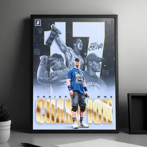 [Sale off up to 65%][Free Ship] ___-_NEW! John Cena 17x World Champions WWE WrestleMania In History Home Decor Poster (No Frame)