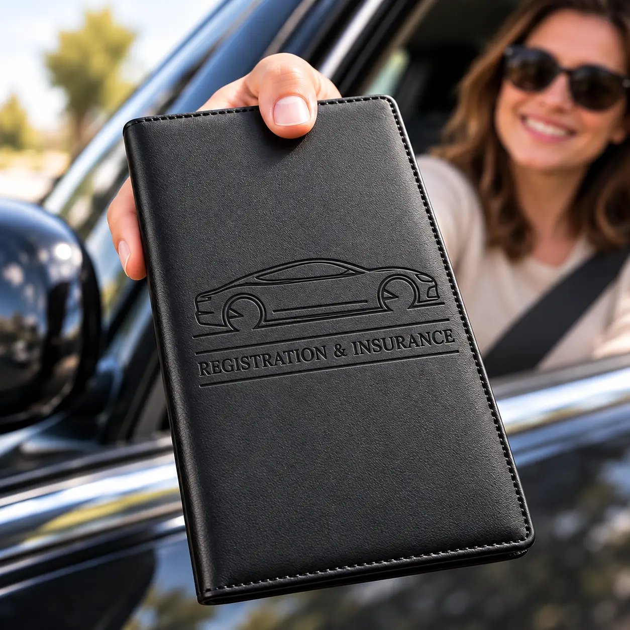 Car Registration & Insurance Card Holder, Magnetic Closure Vehicle Organizer, Car Essential Document Wallet, Spring Gift, for Pokemon Cards Holder, Compact Car Accessories, Essential for Owners