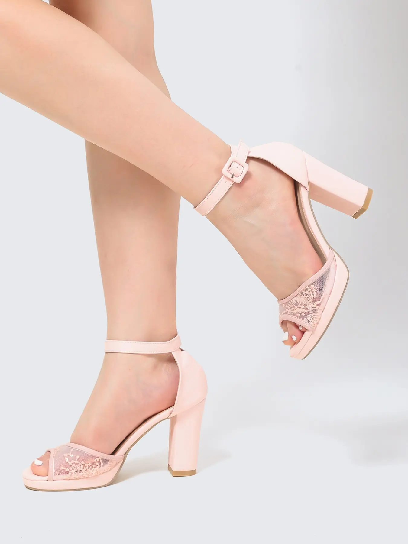 Women's Waterproof Platform High Heel Sandals, Chunky Heel Platform, Lace Embroidery Strap Thick Heel, Comfortable Wedding Party Evening Dress Shoes, Summer 2026 Bestseller, Ankle Strap Sandal
