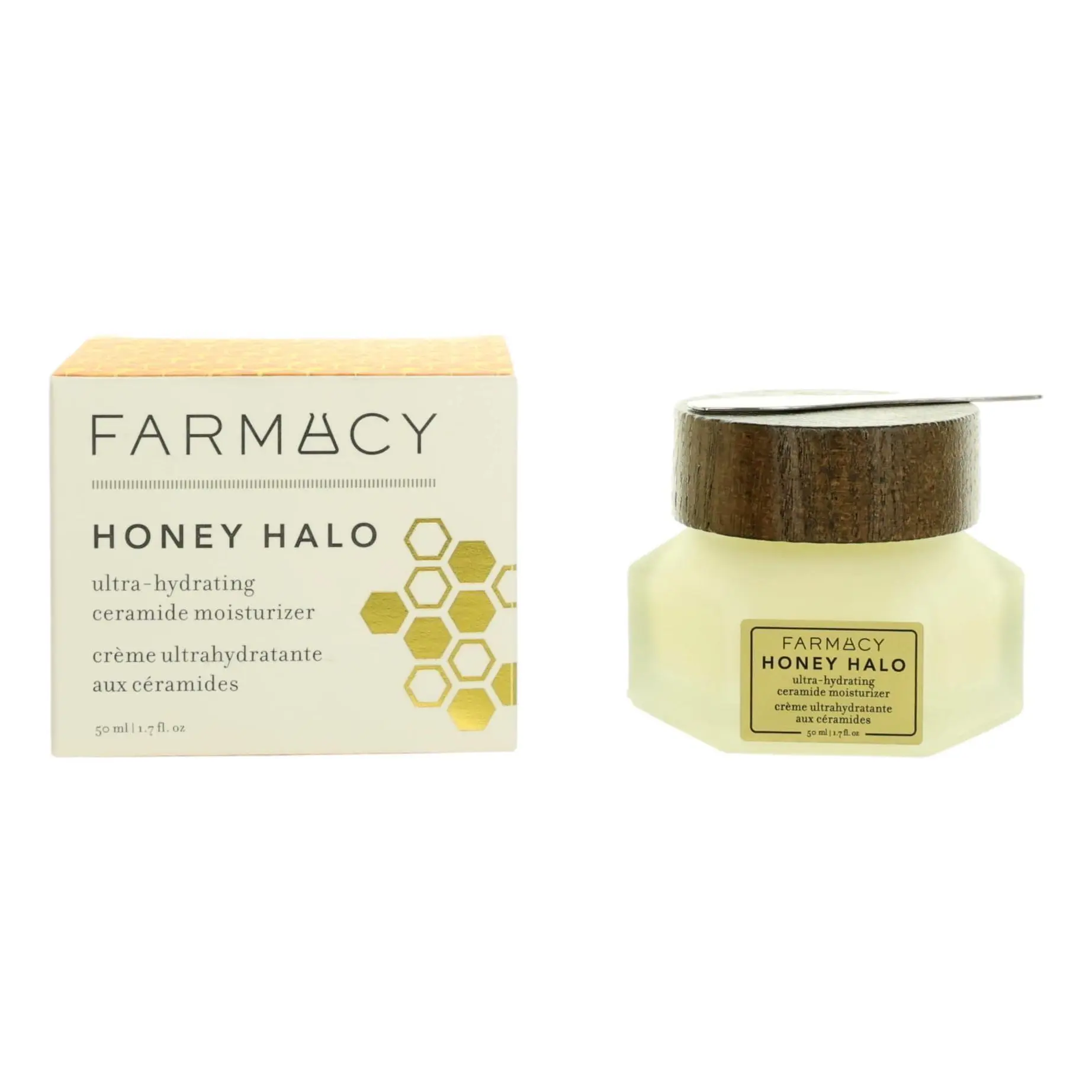Farmacy Beauty Honey Halo Ultra-Hydrating Ceramide Moisturizer, Nourishing Cream to Support Skin Barrier, 1.7 oz, Moisturizing, Hydrate