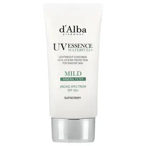 d'Alba UV Essence Waterfull+ Sunscreen, Mineral Filter, Mild, SPF 50, 1.69 fl oz (50 ml)