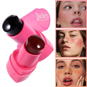 Jelly Blush Stick, Three-In-One Makeup Tool, Moisturizing, Hydrating and Brightening, Natural Look, Ideal for Daily Use, Lipstick and Eyeshadow Functionality