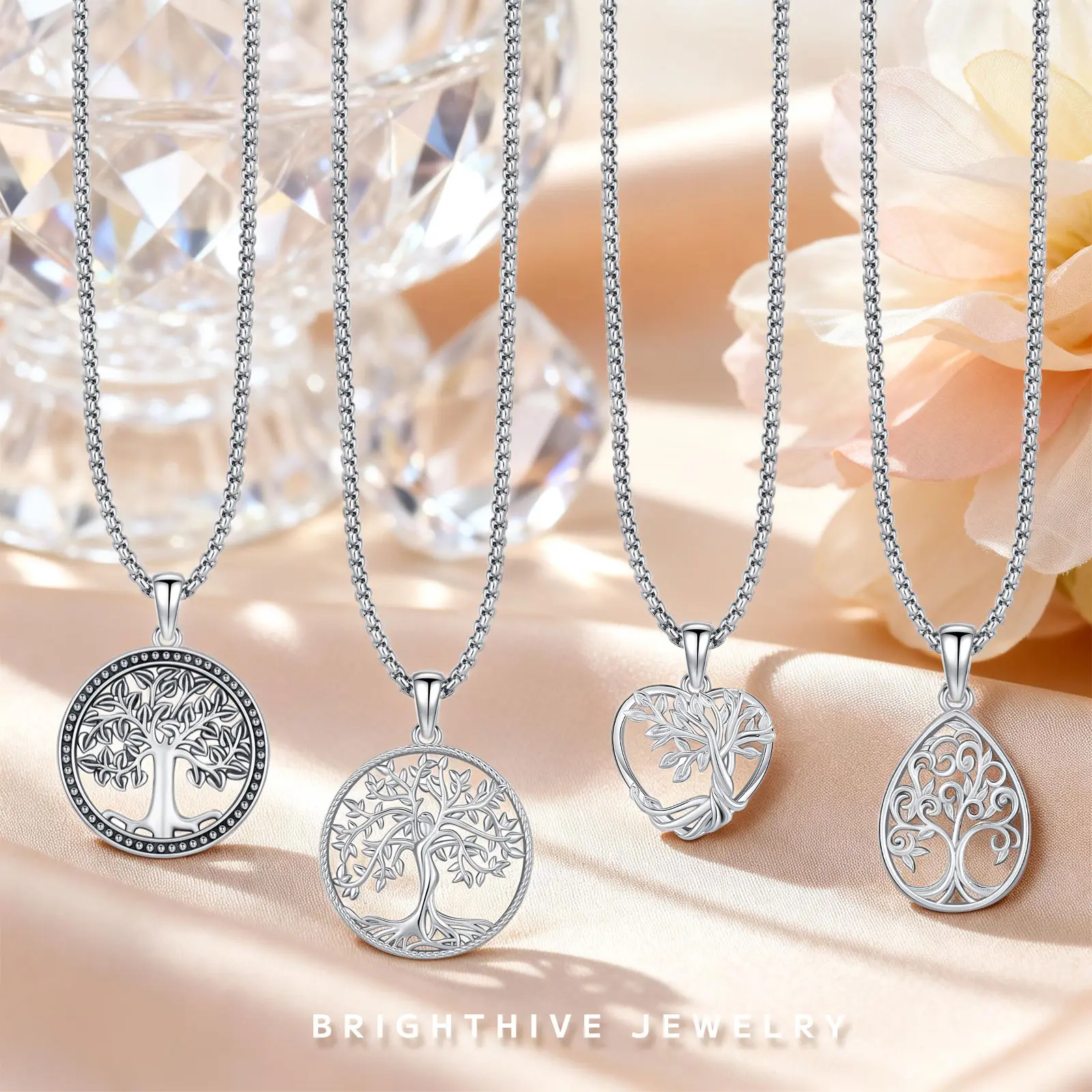 Brighthive Tree of Life Necklace S925 Sterling Silver for Women Tree Pendant Necklace Anniversary Birthday Gift for Mom Grandma Tree Jewelry Gifts for Her faith  based  jewelry