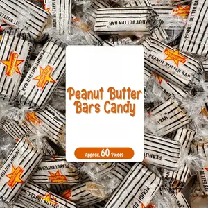 Peanut Butter Bars Candy - 1 Pound Bulk Bag, 60 Pieces, Individually Wrapped, Classic Crispy Texture, Gluten-Free, USA Made, Nostalgic Treats