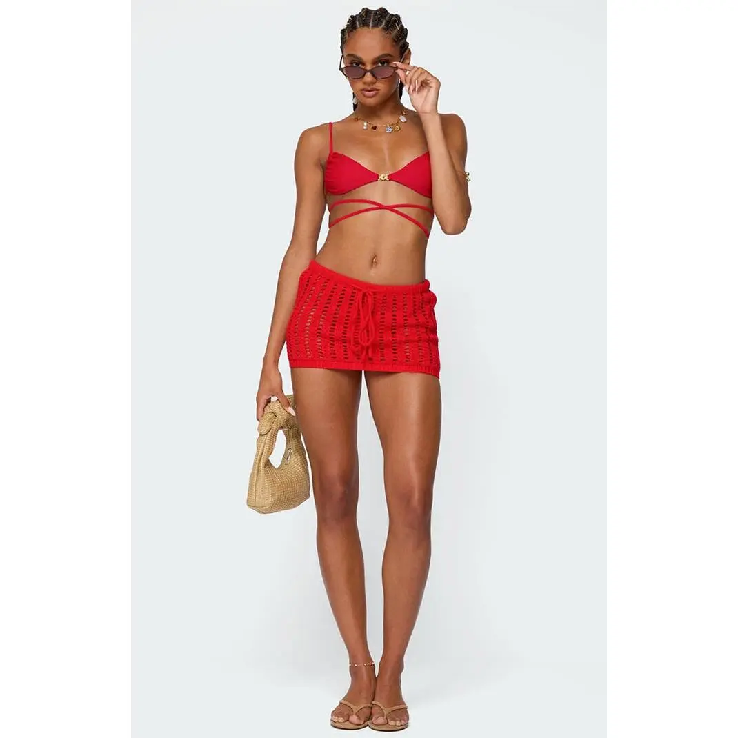 Edikted Women's Leola Ladder Knit Mini Skirt - Multicolor