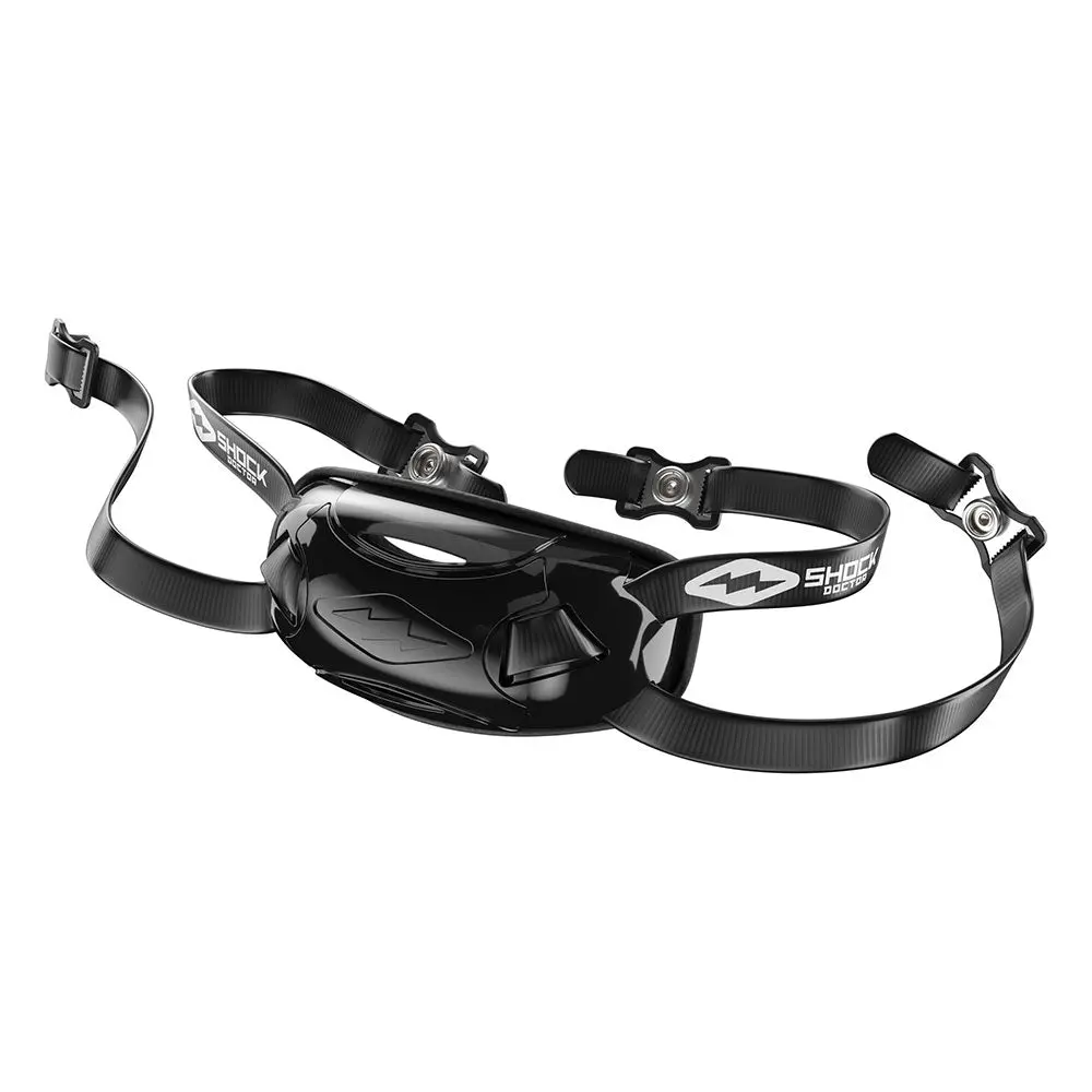 Shock Doctor Showtime Chin Strap Solid - Adjustable Strap with Clips Lightweight Protection Ventilated Channels Easy Cleaning Versatile for Youth High School Collegiate and Adult Football Athletes - Protective Gear