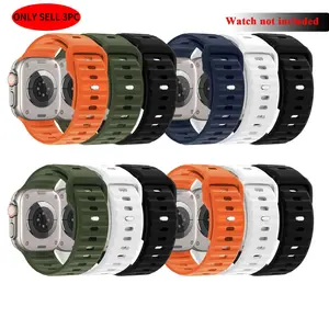 Silicone Fashion Smart Watch Band, 3 Counts Replacement Watch Band, Smartwatch Strap, Smart Watch Straps, Smart Watch Accessories Compatible with Apple Watch 49mm 45mm 44mm 42mm