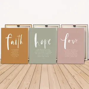 3 Counts Wooden Framed Canvas Painting, Inspirational Faith Hope Love Quotes, Exquisite Poster, Perfect Living Room Decoration, Modern Art, Fashion Family Poster, Wall Art Decoration, Waterproof Art