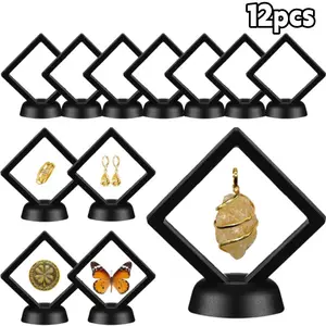 10pcs Transparent Square Display Stands with Black Base - Sturdy Jewelry Box, Suitable for Medals, Butterflies, Coins, Gemstones, Watches, Snail Shells - Home, Museums gift mom