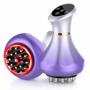 New Purple Meridian Brush, Electric Meridian Massage Brush with Heat, Red Light, Vibration & Microcurrent, Rechargeable Body Care Tool, Portable Purple Gift