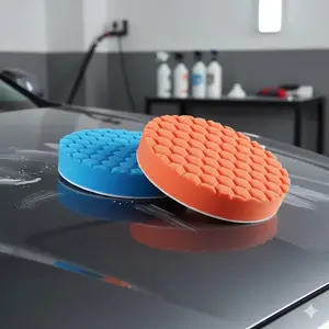 Professional Car Mirror Restoration Kit, 5 Random Pads with Tear-Resistant Foam & Wool Base, Fits 3-7 inch Backing Plates, High-Temp Paint Care Tool Supports 6000 RPM Polishing.