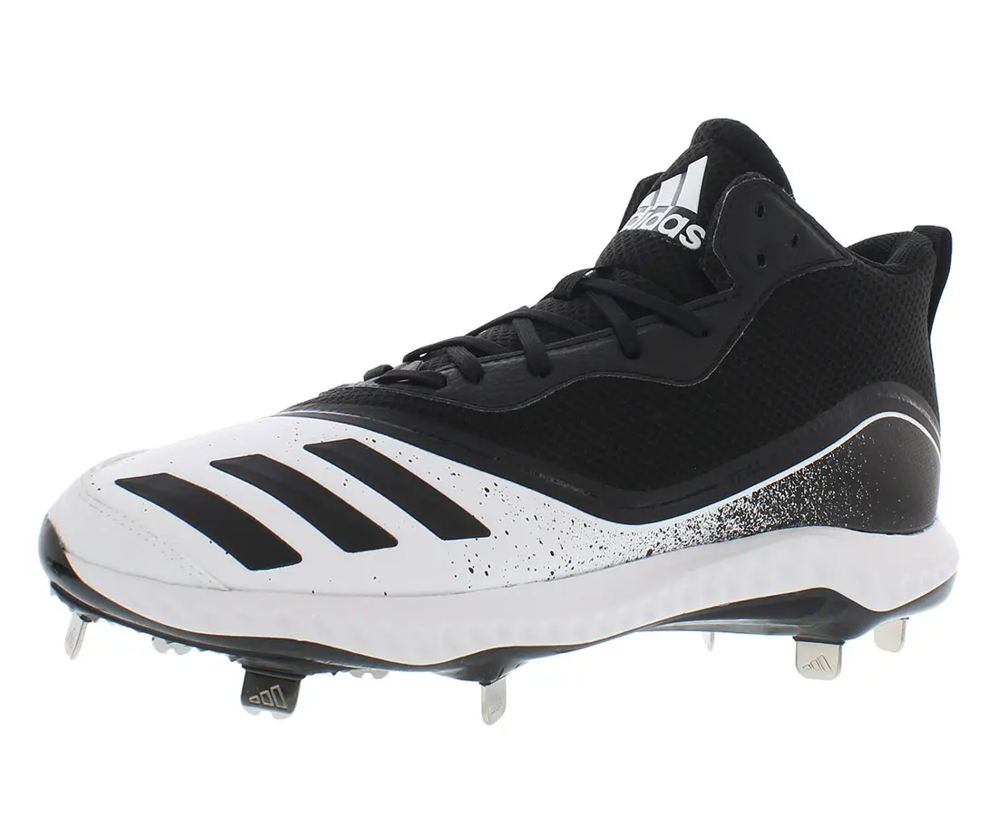 Adidas Men's Icon V Bounce Mid-Top Athletic Baseball Cleats, Comfortable and Supportive Sports Footwear, Sports Shoes, Training, Sneaker, Casual, Foam, Laces