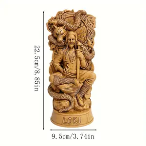 Loki God Statue - Norse Trickster Resin Sculpture, Viking Mythology Figurine for Outdoor Decor, Religious Offering & Prayer Ornament
