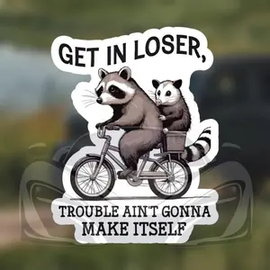 Cartoon Raccoon Pattern Car Sticker, Waterproof Car Decal, Decorative Sticker for Car, Phone, Computer, Car Exterior Accessories, Sticker for Cars