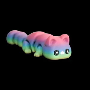 Kitty Flexi Articulating Cute Cat 3D Print Decor