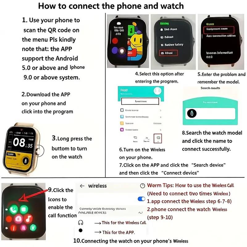 Father's Day and Summer Festivals:New Smartwatch (Black & Pink) Wearable Device Super Bowl, Super Bowl Outdoor Sports、Smart watch, wireless talking/dialing, multi-sport mode, call reminder and rejection, SMS reminder message reminder various APP reminders Father's Day and Summer Festivals:New Smartwatch (Black & Pink) Wearable Device Super Bowl, Super Bowl Outdoor Sports、Smart watch, wireless talking/dialing, multi-sport mode, call reminder and rejection, SMS reminder message reminder various APP reminders