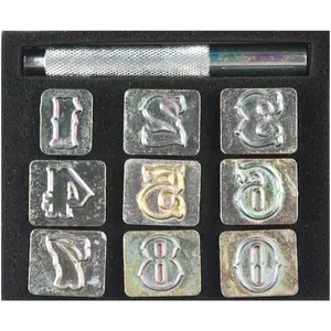 Professional 10 Pieces Number Stamping Tool kit (3/4 inch,19 mm Tall) for leathercaft, Leather Stamping Tool