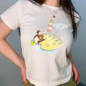 Lighthouse Curious George Shirt, Sea View Baby Tee