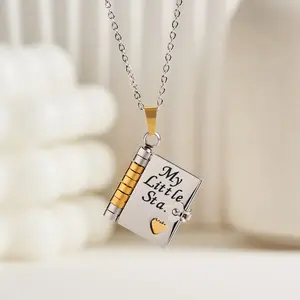 My Little Star Book Necklace for Daughter Son, Birthday Graduation Gift Jewelry of Love Back to School