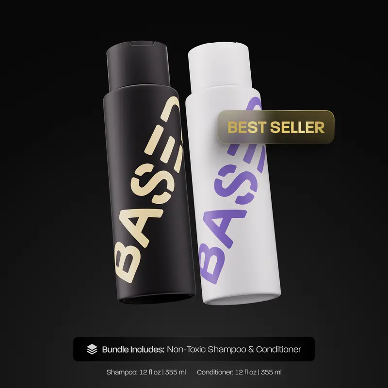 BASED Shower Duo | Shampoo + Conditioner | Deep Clean, Hydrates, Soothes Scalp, Boosts Volume | Fresh Peppermint | Premium Non-Toxic Formula | 12oz Each