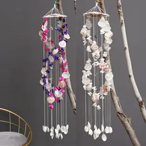 Home Decor Hanging Wind Chime with Colorful Shells Japanese Style 19 Tubes Double Dragon White and Colorful for Garden Balcony Decoration Gift from Fashion Jewelry Store