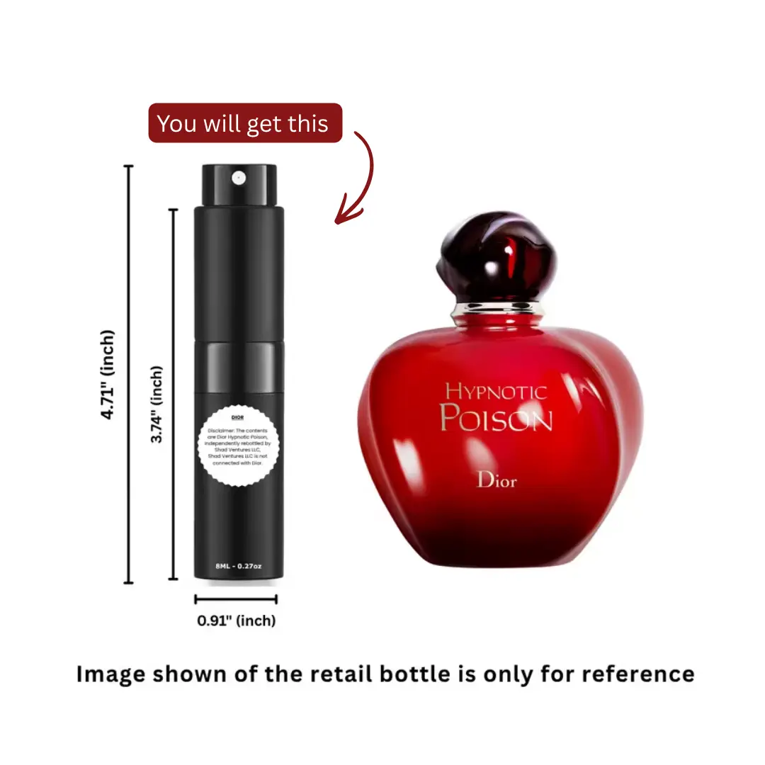 Dior Hypnotic Poison Eau de Toilette for Women 8ml / 0.27oz – 100% Original Authentic Decanted Perfume Spray
