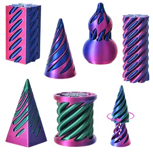 6 Pack Spiral Cone Fidget Toys 3D Printed Spiral Fidget Toys Impossible Cone 3D Printed Fidgets Impossible Pyramid Passthrough 3D Printed Toys for Adults & Kids for Anxiety Relaxing