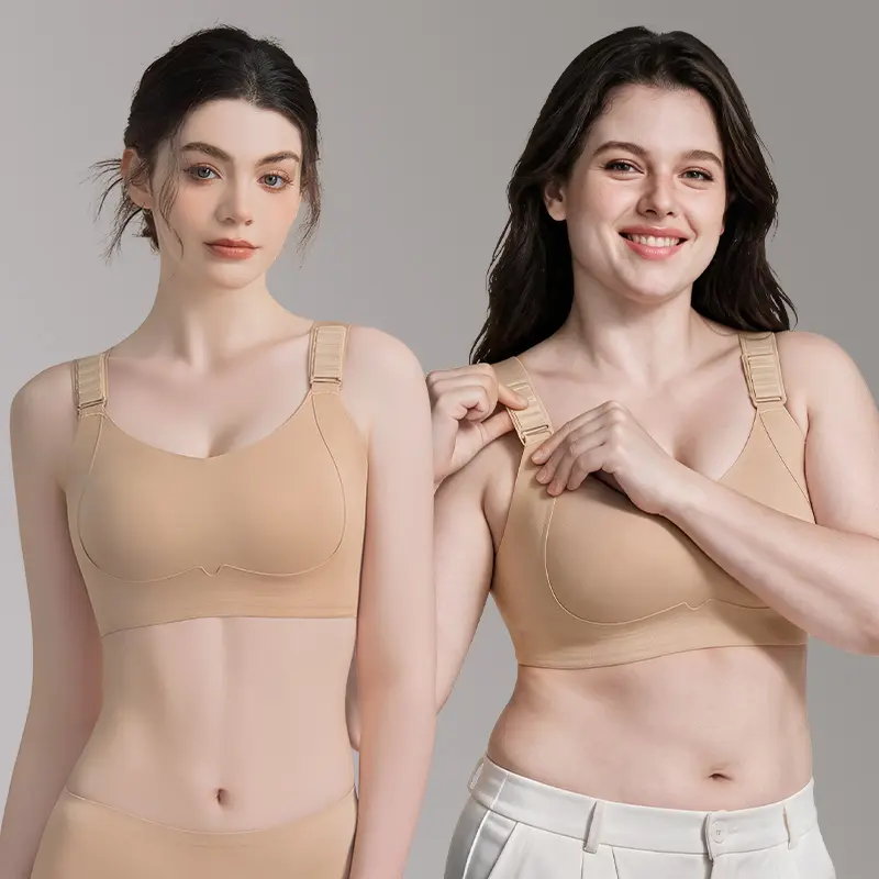 【OEING】2pcs  Side Boning for Large Bust,Hide Armpit Fat Seamless Shaping Bra,Plus-size bras3D adjustment, anti-gravity lifting bra,No Wire No Cup Marks Anti-Sagging gSuitable for daily commuting, postpartum recovery, dates, yoga, and office work
