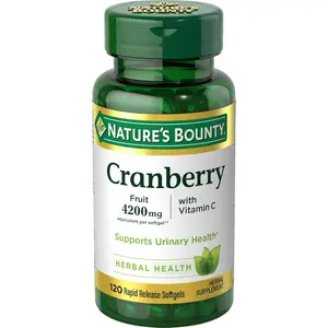Nature's Bounty Women's Cranberry Capsules - Urinary Tract Health Support with Concentrate & Vitamin C, 120 Softgels
