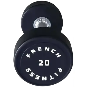 French Fitness Urethane Round Pro Style Dumbbell 20 lbs - Single (New)