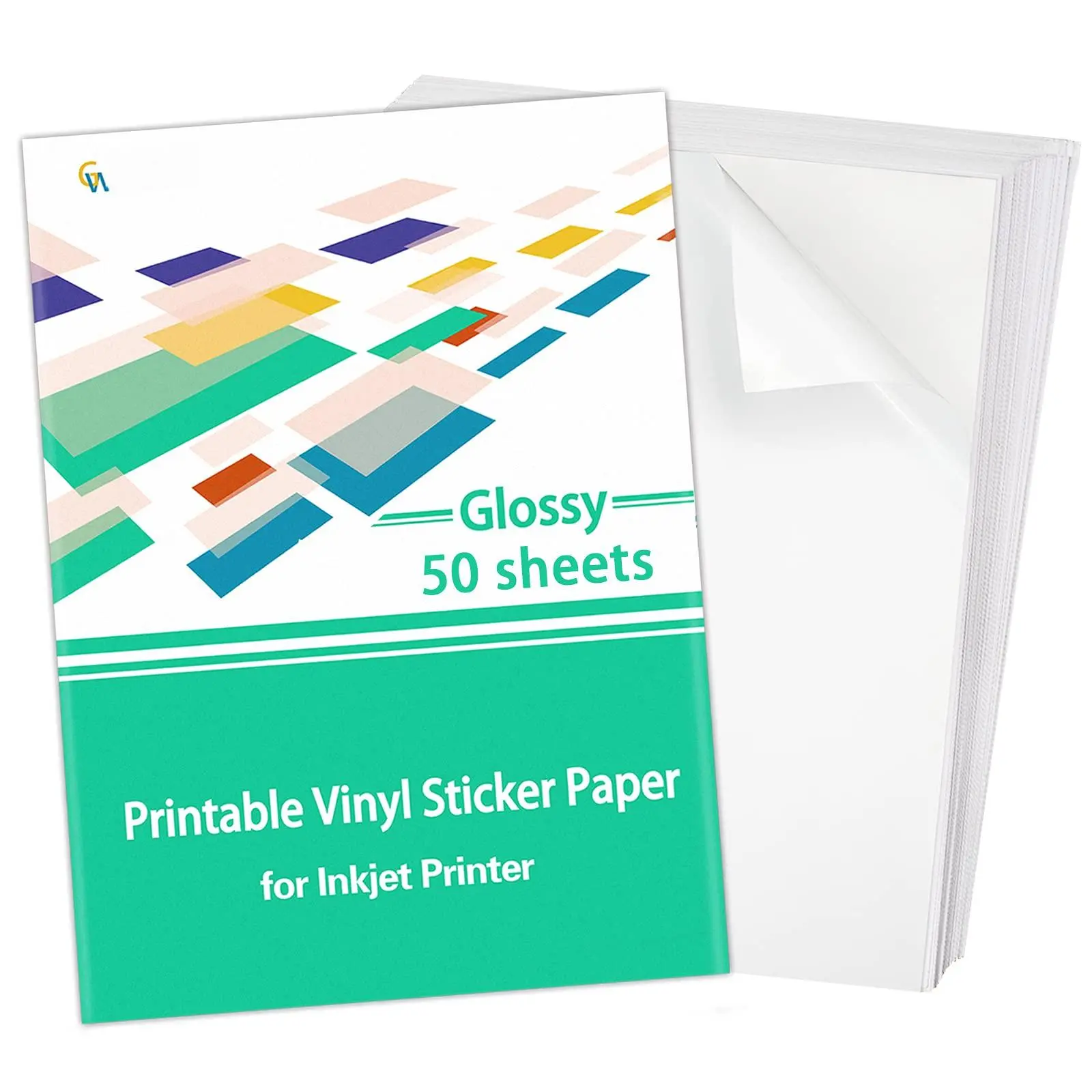 Sticker Paper Printable Vinyl For Inkjet Printer  50 Sheets Glossy White Waterproof Labels