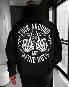 Fuck Around and Find Out Hoodie – Badass Skeleton Middle Finger Skull T Shirt for Men – Savage Attitude Graphic Sweatshirt