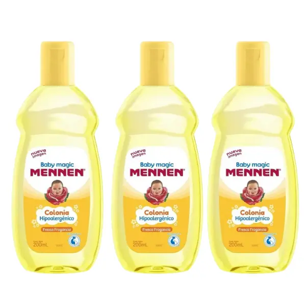 Mennen Hypoallergenic Oil-Based Floral Unisex Baby Fragrance Cologne - Reliable, Versatile 3-Pack of 200g Bottles for Infants with Gentle Cleaning Benefits
