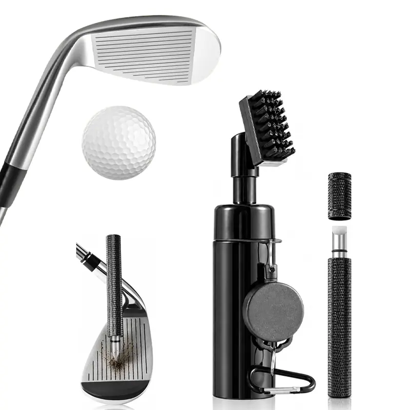 Golf Club Cleaning Kit 2 in 1 Water Spray Golf Club Brush & Golf Club Groove Sharpener Portable Golf Club Cleaner for Irons & Wedges Perfect Golf Accessories