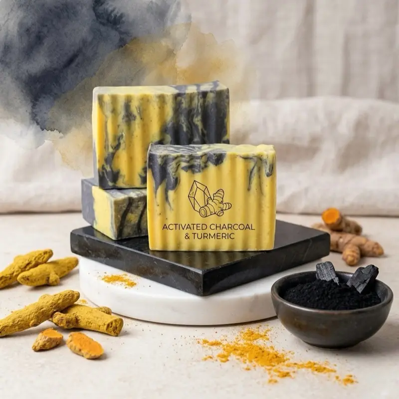 Flawless Skin Cosmetics Turmeric & Activated Charcoal Facial Bar -